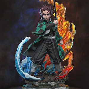 Tanjiro Kamado Figur – Dämonentöter – Kimetsu no Yaiba – Anime-Harz-Sammlerstatue – Tanuki-Figuren