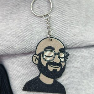 Gepersonaliseerde cartoon sleutelhanger | Gepersonaliseerde karikatuurportret sleutelhanger | Uniek grappig cadeau