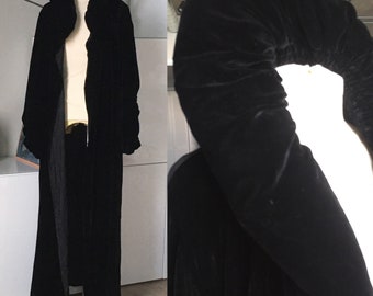 floor length coat with hood