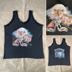 1996 Vintage STURGIS Black Hills Rally Tank Top Lady Tank Harley Davidson Biker Tee image 10