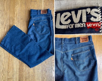1960s Orange Tab LEVIS Jeans  Levis For Men Tag  Orange Tab  35 Waist  41 Length  Lightweight Cotton Denim Jeans / Two Horse Logo