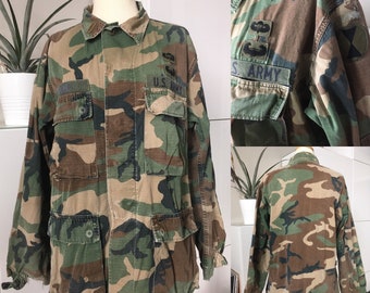 Vintage US ARMY Airborne Ranger Camouflage Coat / Hot Weather / Camo Jacket / Camo Coat