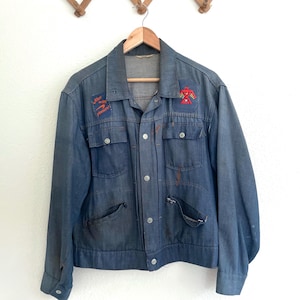 Vintage 60s 70s Ranchcraft Denim Jacket One of a Kind with Patches