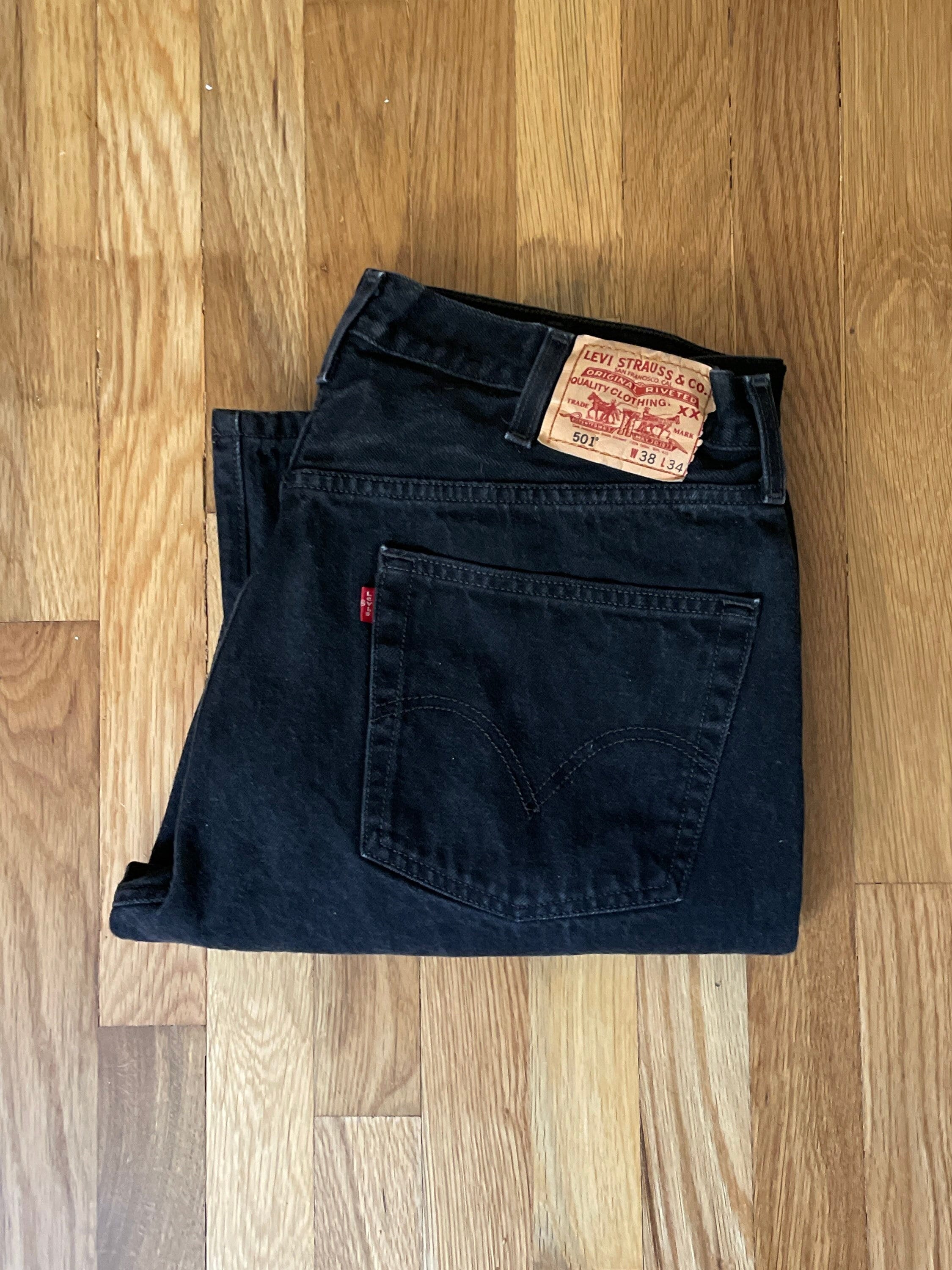 パンツ 90s LEVI'S 501 BLACK DENIM W38 L34 1990s Vintage Levi's 501 Black Denim Jeans W38 L34 - Etsy