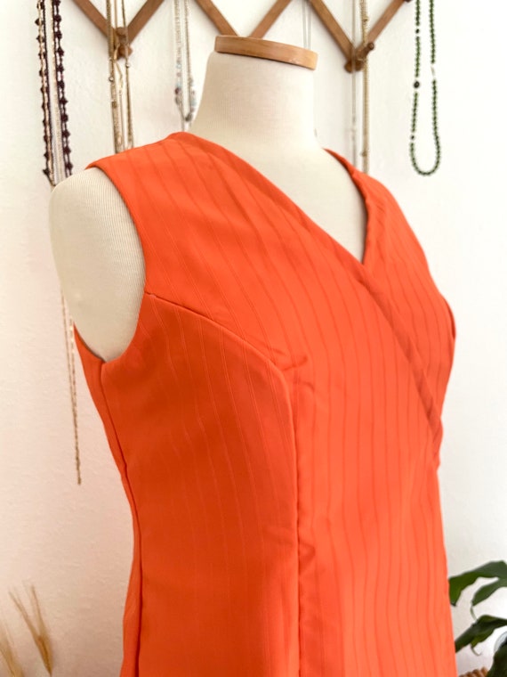 70s Vintage Mod Orange Maxidress / Handmade / Pum… - image 4