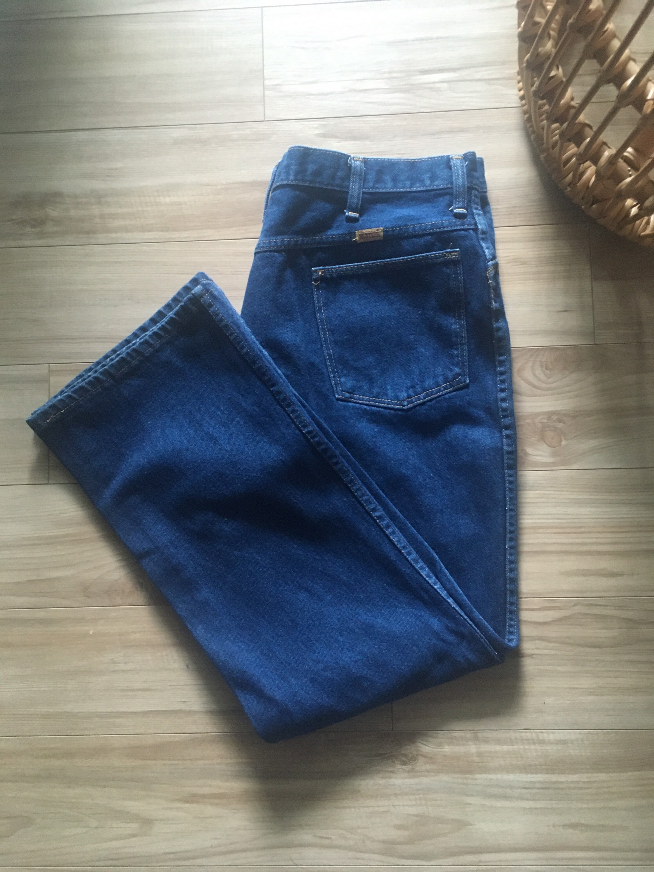 RUSTLER Black Denim Tapered Denim Pants Women's L (w28) cotton black type Vintage Second Hand