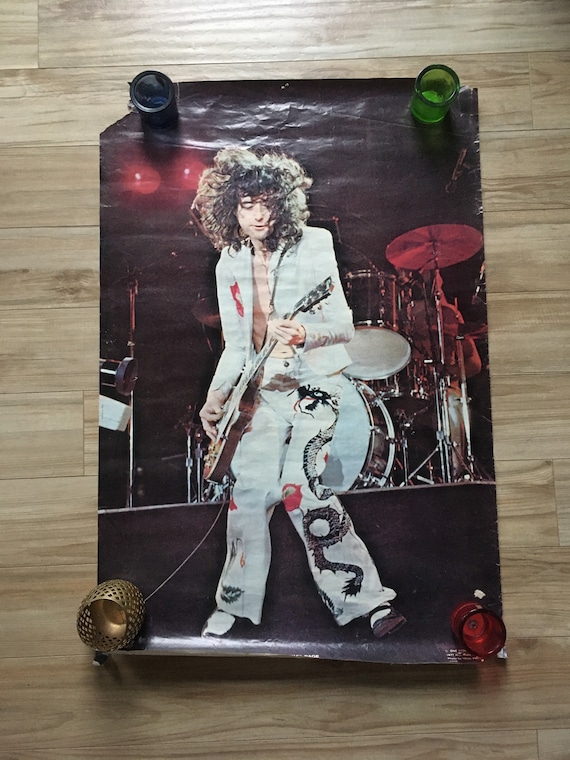 1977 Vintage Jimmy Page LED ZEPPELIN Poster - Etsy