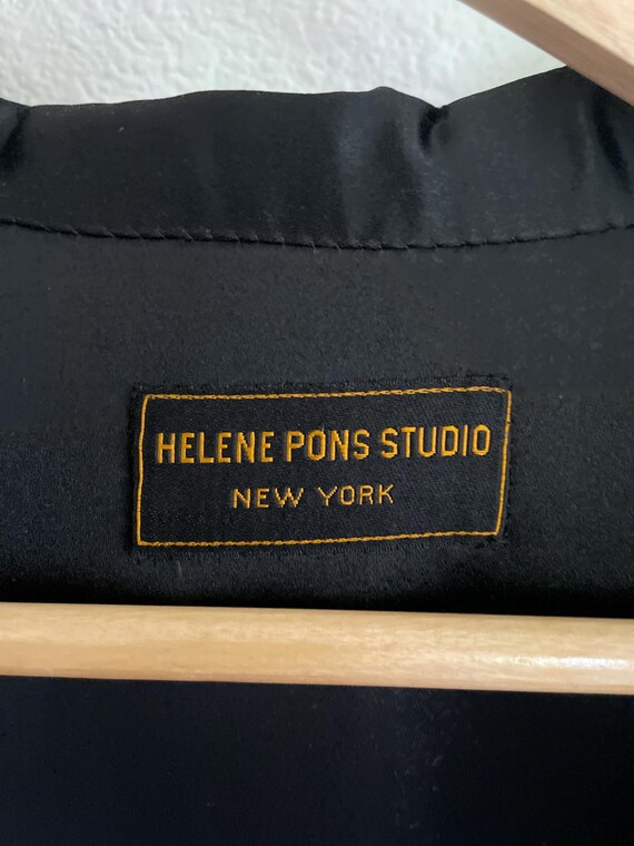 Vintage Helene Pons Silk Brocade Opera Coat: Blac… - image 4
