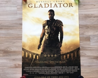 Vintage Gladiator Movie Promo Poster: Russell Crowe, Ridley Scott (2000)