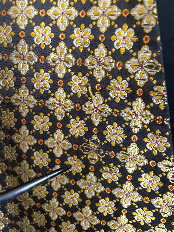 Vintage Helene Pons Silk Brocade Opera Coat: Blac… - image 9