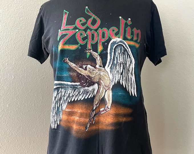 Daydreamer Led Zeppelin Swan Song Concert Tee- Vintage Black