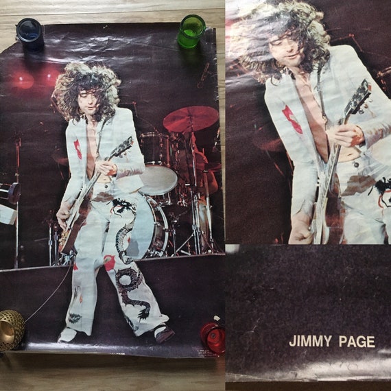 1977 Vintage Jimmy Page LED ZEPPELIN Poster - Etsy