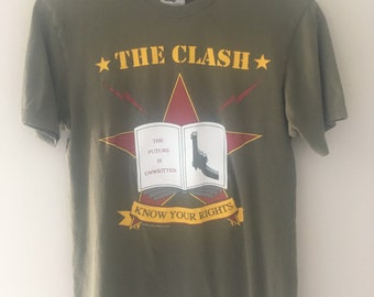 Vintage THE CLASH Combat Rock North American Tour concert shirt  Know Your Rights  Army Green  The Future is Unwritten  Joe Strummer