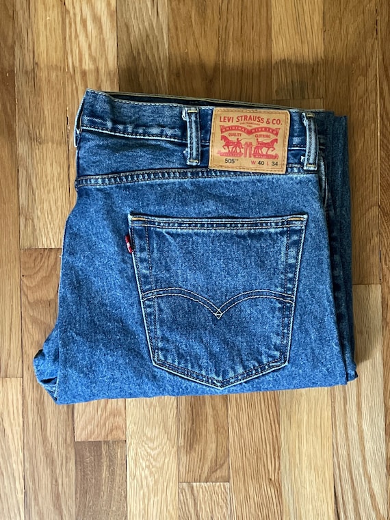 1990s Vintage Levi's Blue Denim 505s W 40 Big and Tall