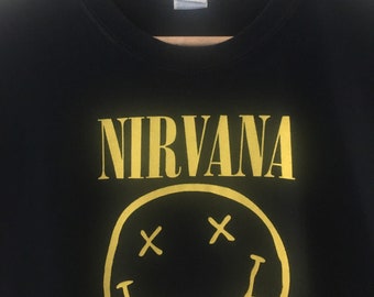 Vintage NIRVANA Smiley Tee / T-shirt / Iconic / Kitty Pettin / - Etsy