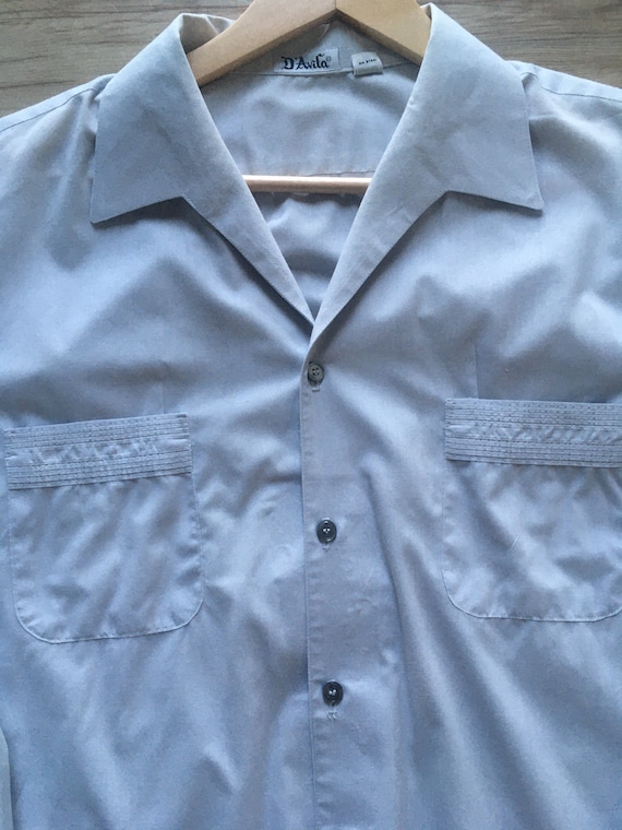 1980s Vintage Tailored DAVILA Mens Cabana Shirt /… - image 10