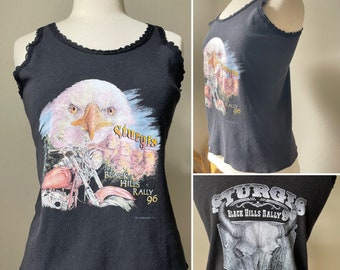 1996 Vintage STURGIS Black Hills Rally Tank Top / Lady Tank / Harley Davidson Biker Tee