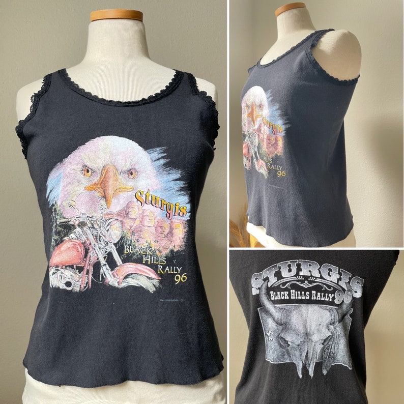 1996 Vintage STURGIS Black Hills Rally Tank Top Lady Tank Harley Davidson Biker Tee image 1