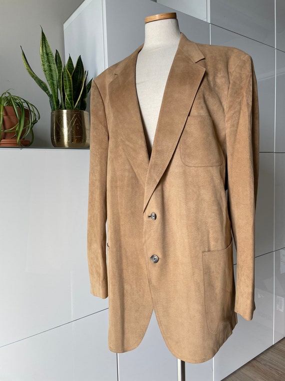 Vintage RIVIERA for BERGRENS Camel Tan Ultrasuede Moleskin Blazer