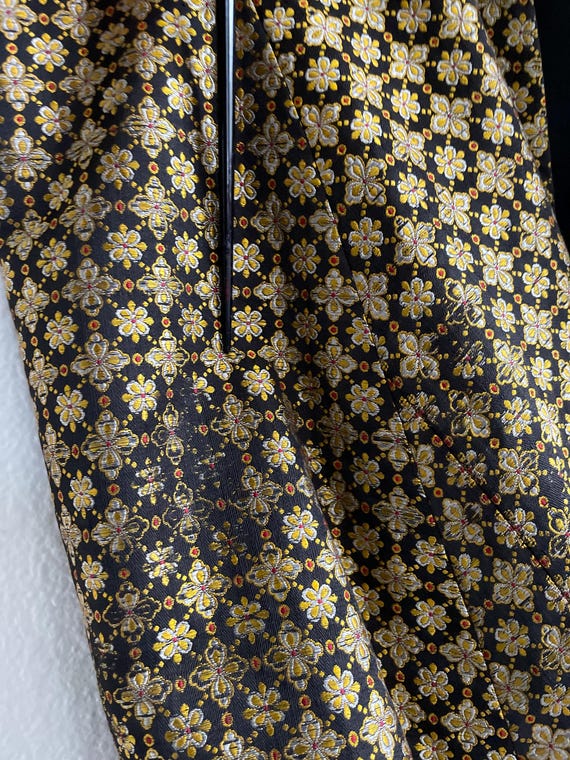 Vintage Helene Pons Silk Brocade Opera Coat: Blac… - image 10