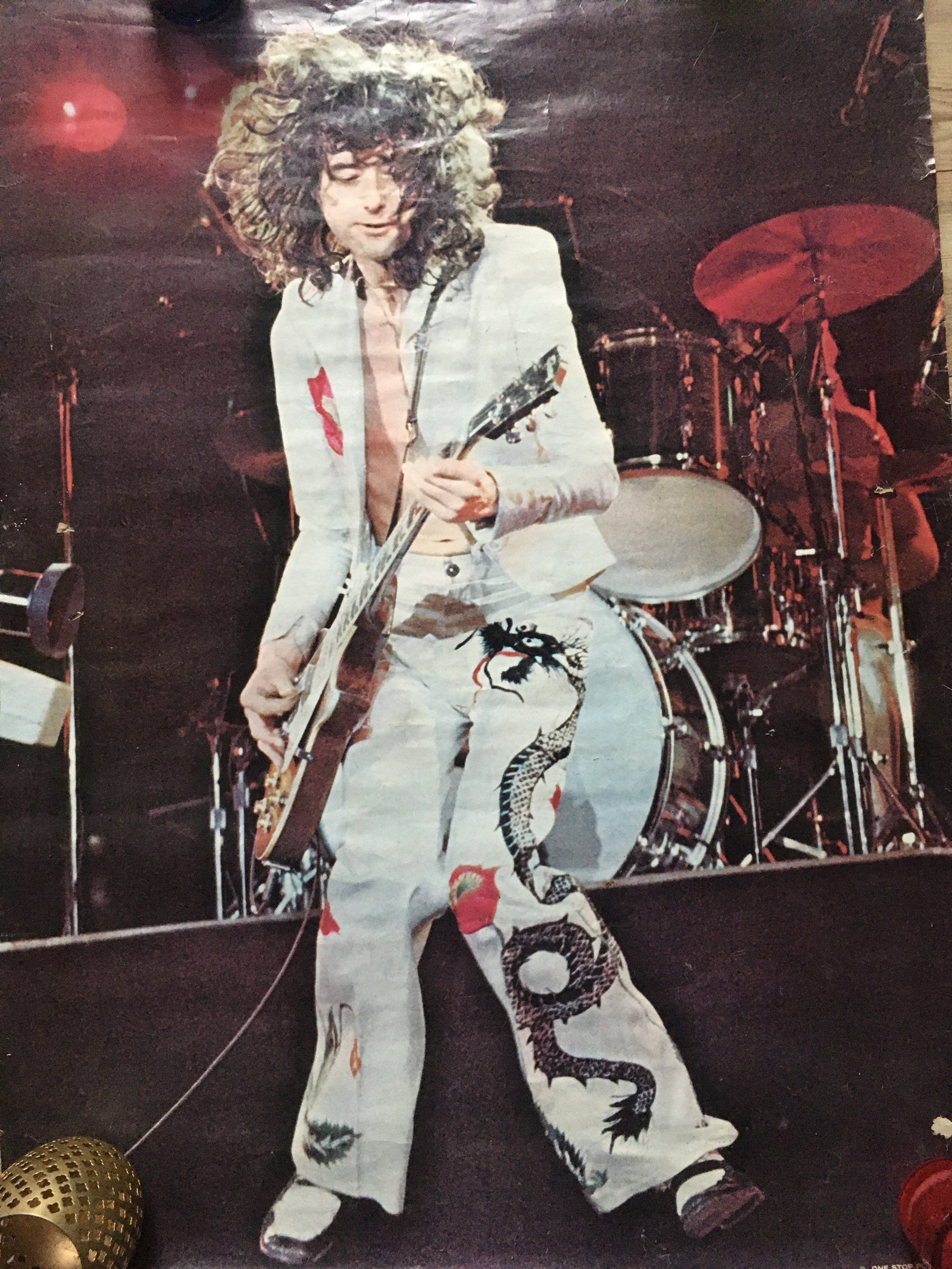 1977 年ヴィンテージ ジミー ペイジ LED ZEPPELIN ポスター