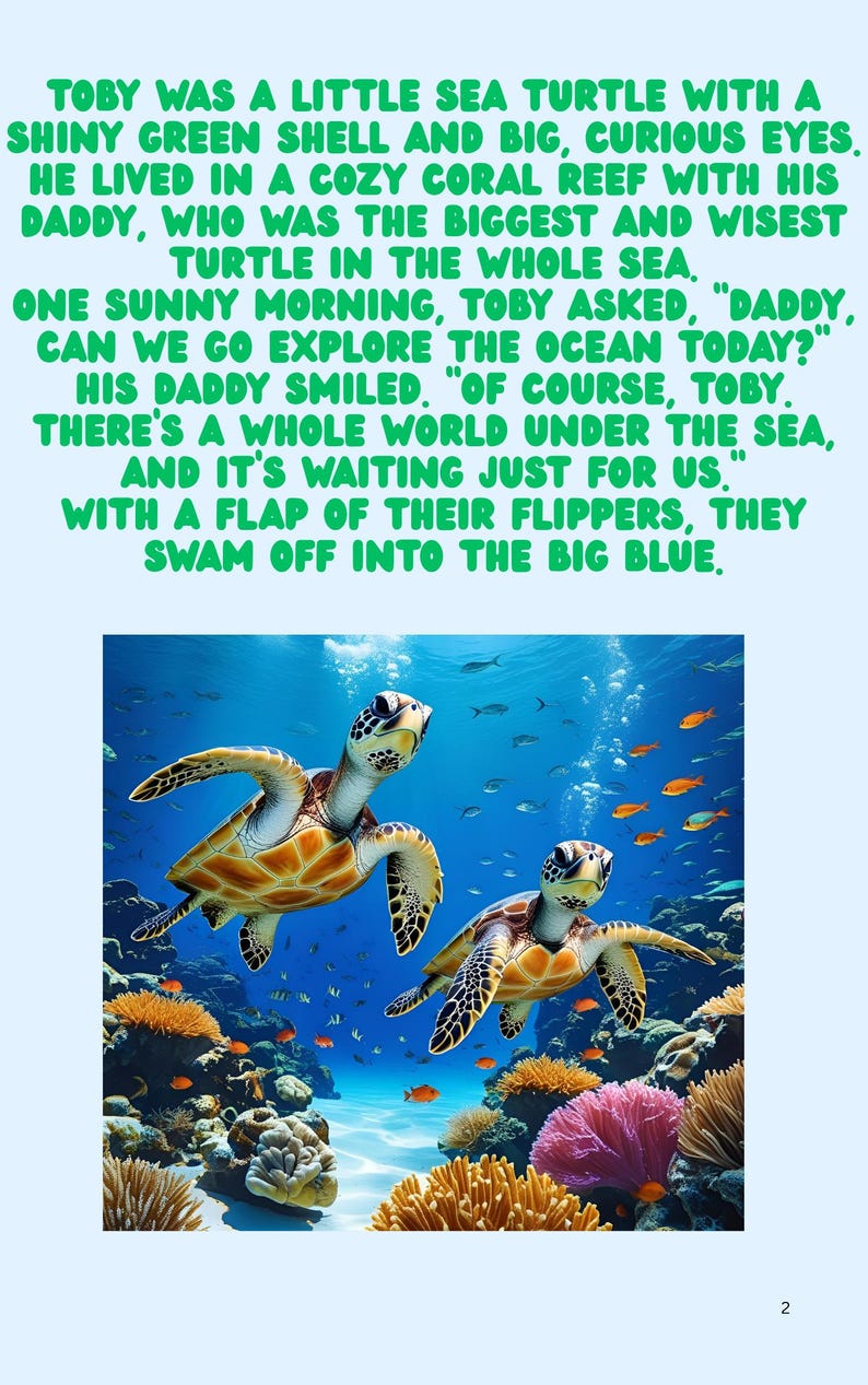 Turtle Tale- A Children's Story of Adventure and Learning - Etsy