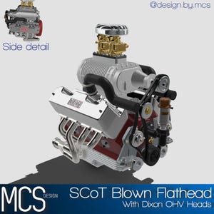1/24th scale model Flathead Ford SCoT Blown N Dixon Heads – Resin Accessory set