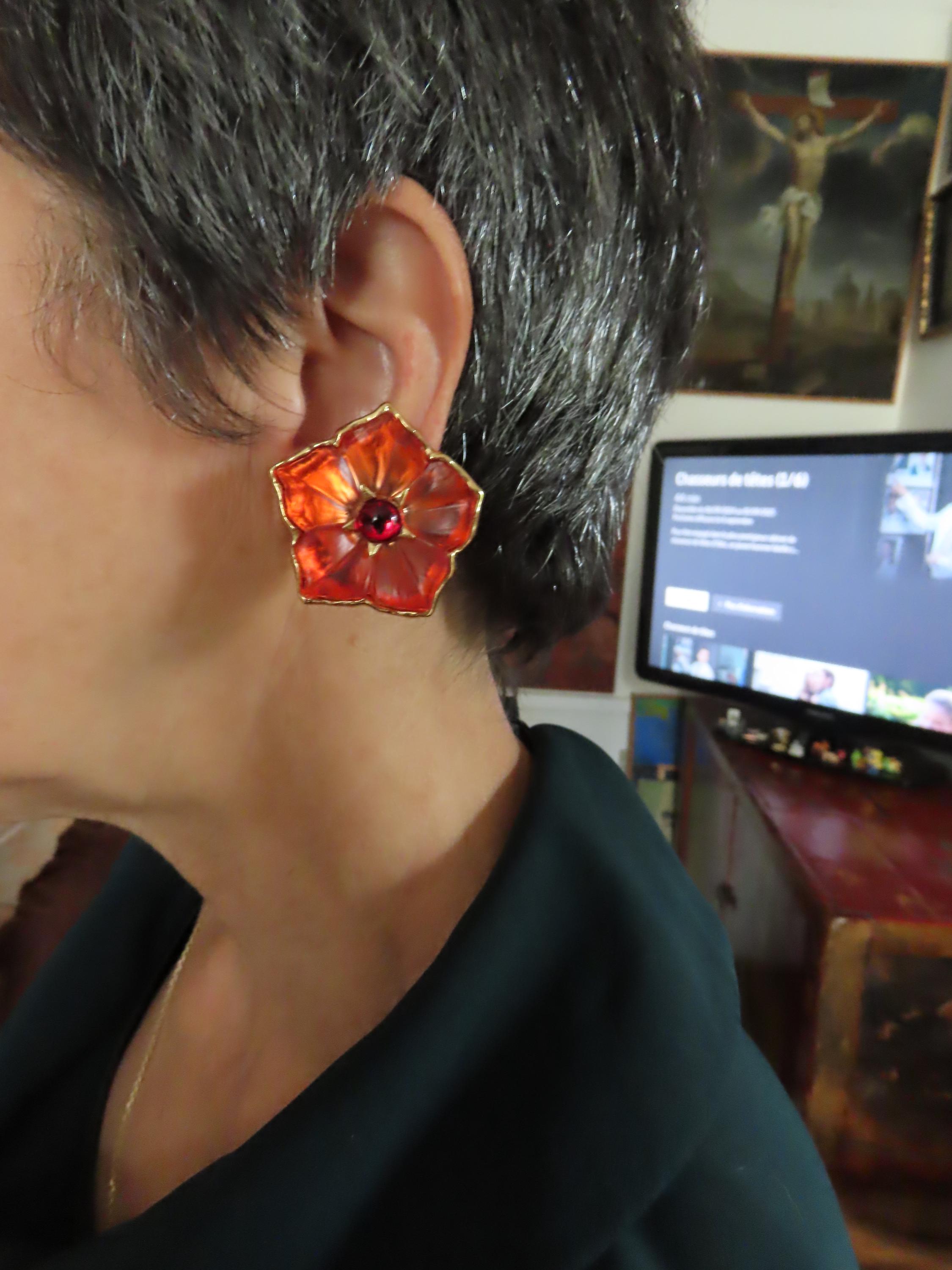 ケンゾーのフラワーイヤリング - Etsy 日本