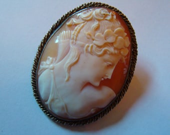 Gran camafeo original de la cazadora Diane Artemis de los años cuarenta