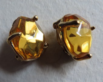 Yves Saint Laurent by Gossens irregular faceted yellow  earrings