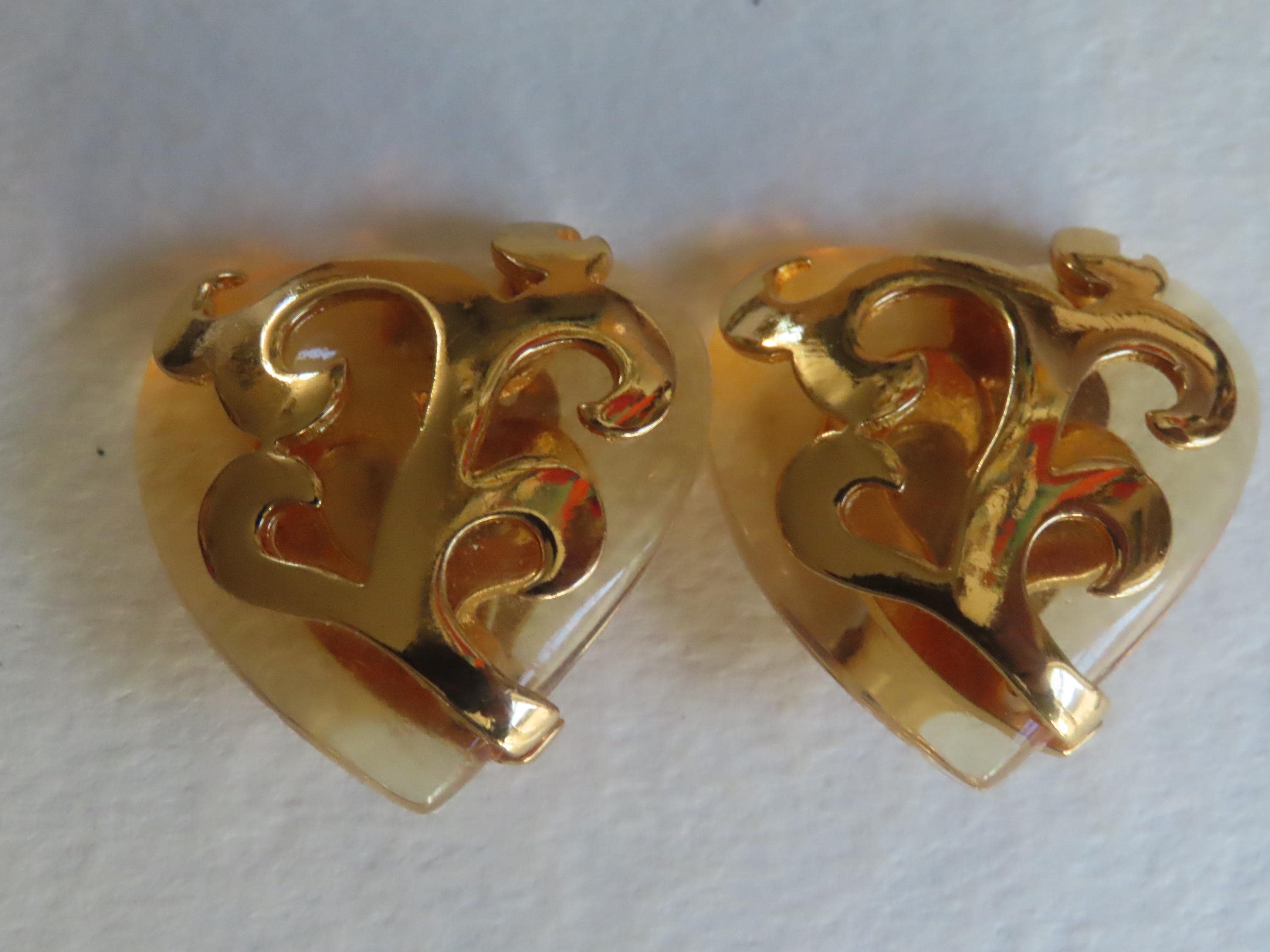 YVES SAINT LAURENTハート型イヤリング YSL イヴ・サンローランのハート型イヤリング - Etsy 日本