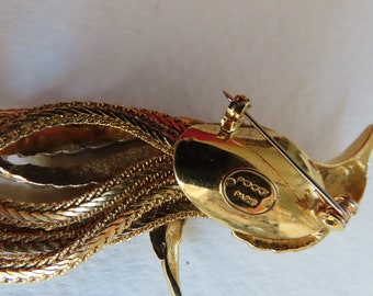 Broche Vintage POGGI PARIS - Magnifique Oiseau Du Paradis - Bijou Ancien Et Rare D'occasion