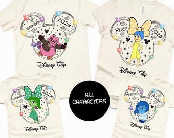 Custom Disney Trip 2026 Shirt, Disneyland Vacation Sweatshirt, Matching Inside Out Family Holiday World Gift
