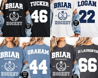Briar University Shirt Tucker Shirt Hockey Romance Top Logan Tshirt Campus Hockey Graham Shirt Di Laurentis Tee Edwards Gift Comfort Colors®