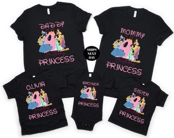 Birthday Princess Shirt Custom Disney Family  Shirt Matching Birthday Tee Disneyland Birthday Gift Pink Birthday Party Tshirt