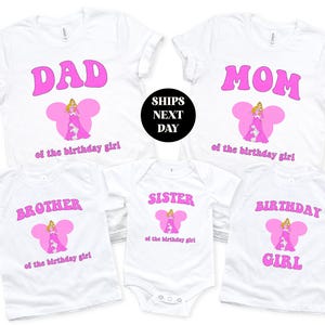 Birthday Girl Princess Shirt, Pink Aurora Gift for Daughter, Matching Family Kid Toddler Themed Party Tee Minimal For Her Pastel Sweatshirt