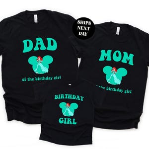 Birthday Girl Mermaid Princess Shirt, Family Matching Gift for Daughter Kid Toddler Themed Party Tee Minimal For Her Pastel Queen Sweatshirt