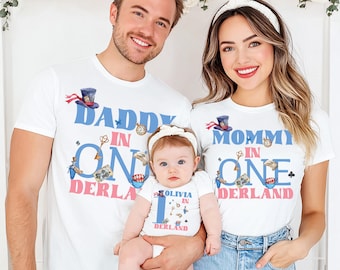 Disney Family Birthday Shirt Disney Onederland Trip Sweatshirt  Blue Hat T-shirt Disneyland Family Matching Gift Disney Family Vacation Tee