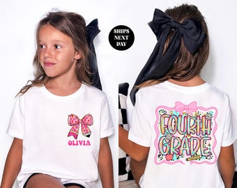 Fourth Grade Shirt Custom Back To School T-Shirt 4th Grade T-Shirt Fourth Grader Tee Elementary First Day of School Gift for Daughter