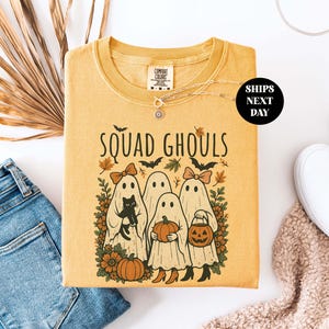 Squad Ghouls Halloween Shirt, Spooky Season Besties Tee, Cute Ghost Friends Top, Matching Trick or Treat Shirt, Fall Tee, Comfort Colors®