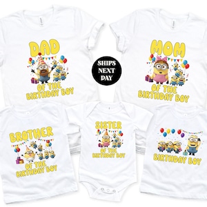 Family Matching Birthday Party Shirt, Funny Minions Character Shirt, Family Birthday Shirt, Minions Lover Shirt, Kids Birthday Party Shirt