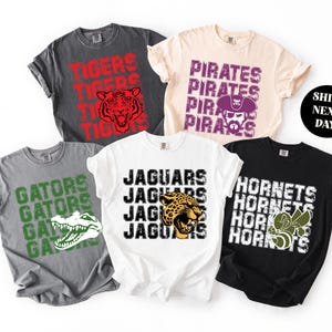 Mascot Custom Tee, High School College Football, Baseball Pennant, Personalized High School Sweatshirt, Softball T-Shirt Tee Comfort Colors®
