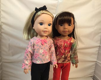 14.5 inch doll clothes two pants and shirt outfits for dolls like wellie wisher