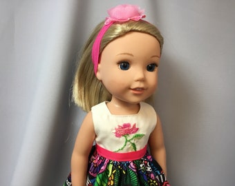 Ropa de muñeca de 14,5 pulgadas, vestido, bragas y diadema para muñecas como Wellie Wishe4s