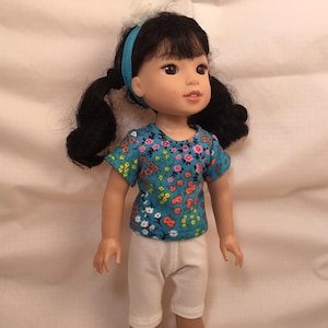 14.5 inch doll clothes. spring shirt and pants outfit for dolls like wellie wishers
