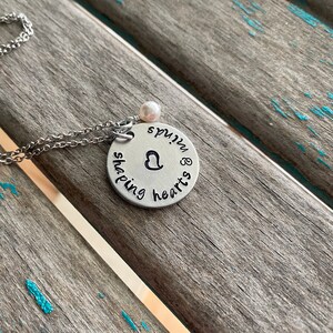 Teacher's Necklace, Gift for Teacher, End of School Year Gift shaping hearts & minds with an accent bead of your choice image 1