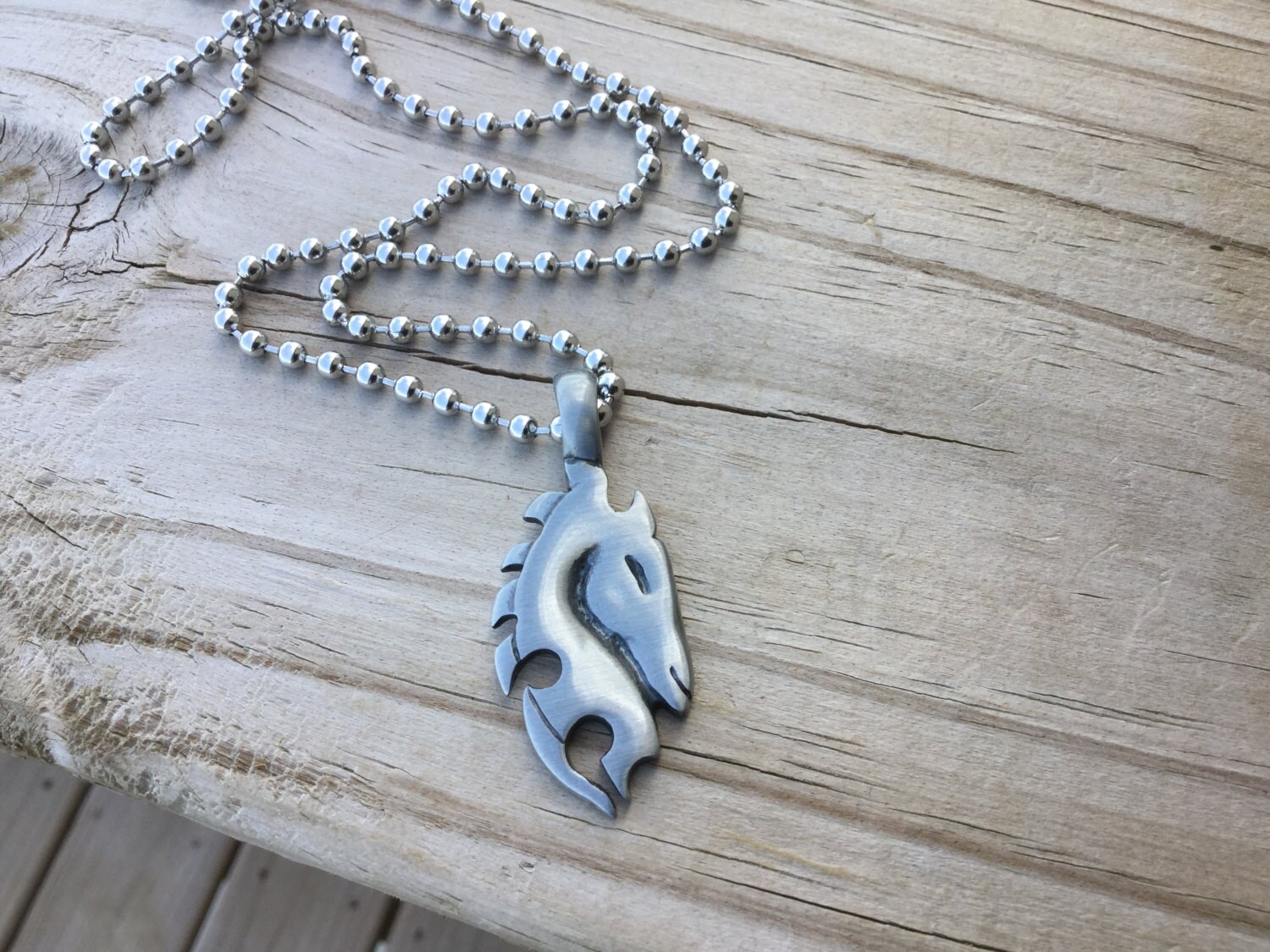 Men's Horse Head Necklace Men's Necklace with Horse Etsy