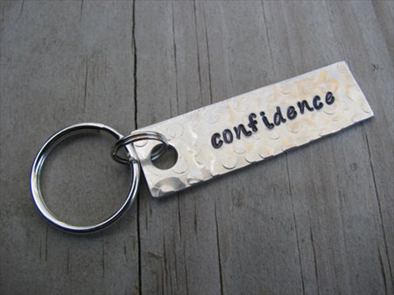 Inspiration keychain SMALL Keychain confidence Hand-stamped Keychain