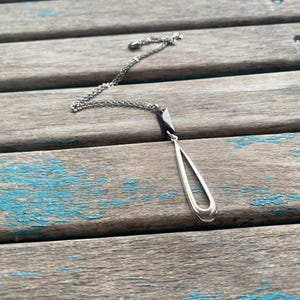 Silver and Brushed Black Necklace- Necklace on your choice of chain