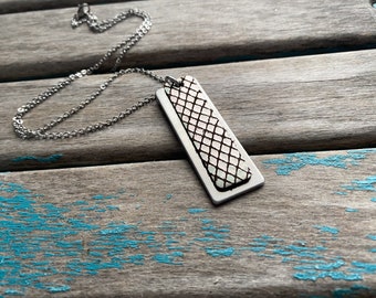 Silver/Black Leather and Silver Necklace- Metal and Leather Necklace